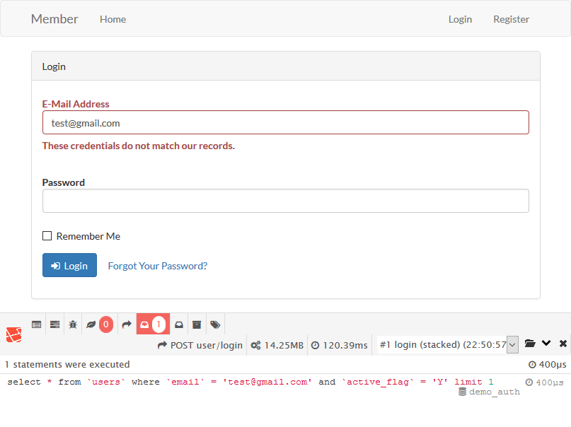 debugbar-login
